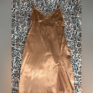Satin bronze dress - FashionNova